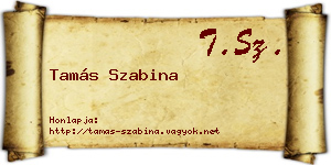 Tamás Szabina névjegykártya